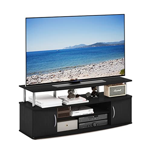 Furinno JAYA Large Entertainment Stand for TV Up to 55 Inch, French Oak Grey/Black V100781