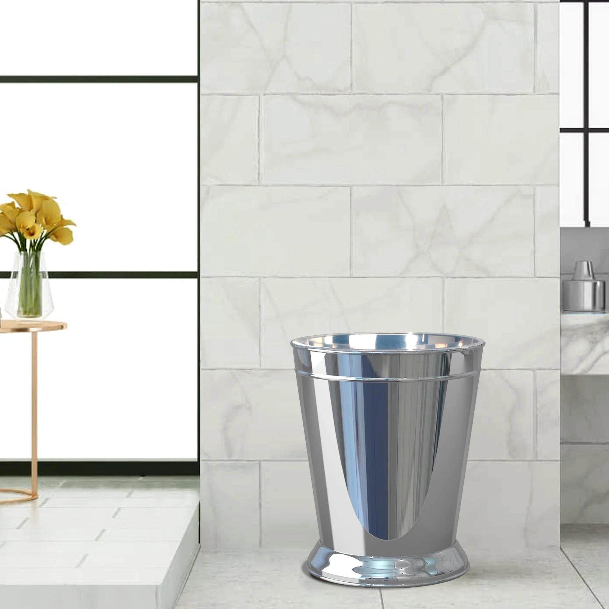 nu steel Timeless Decorative Stainless Steel Trash Can for Bathroom W234