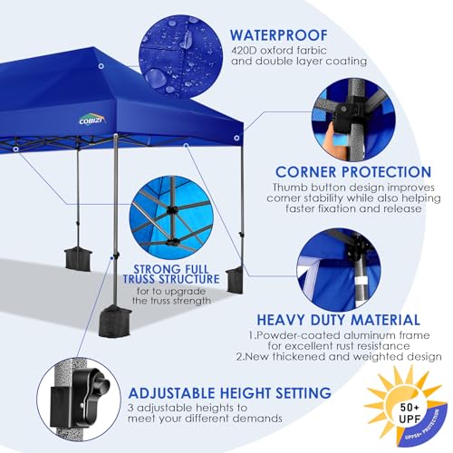 COBIZI 10x20 Heavy Duty Pop Up Canopy Tent with 6 Sidewalls, White A84790