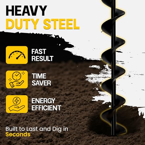 Garden Auger Drill Bit for Planting 2 Pack 1.6x16 & 3.5x16 Inch Q521