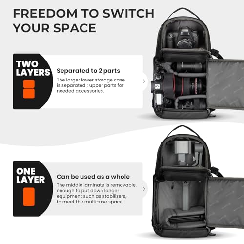 TARION Waterproof Camera Sling Bag with Raincover Tripod Holder Black M953560