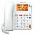 Atu0026t CL4940 Corded Standard Phone with Answering System and Backlit Display, White - Megean