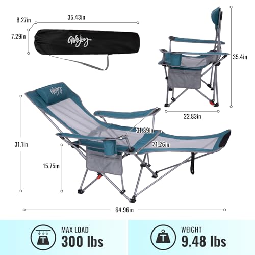 #WEJOY 2-in-1 Reclining Camping Chair with Footrest for Adults B28363