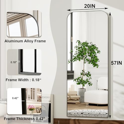 HARRITPURE 57"x20" Full Length Mirror with Aluminum Frame, Gold A38098