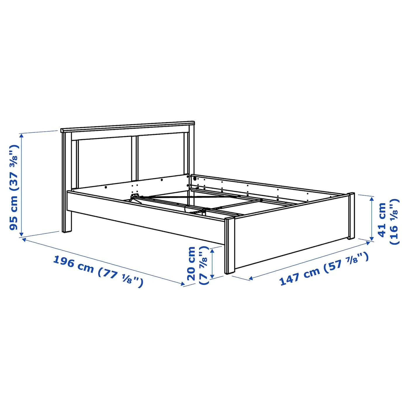 SONGESAND Bed Frame White Full Double by IKEA I828270