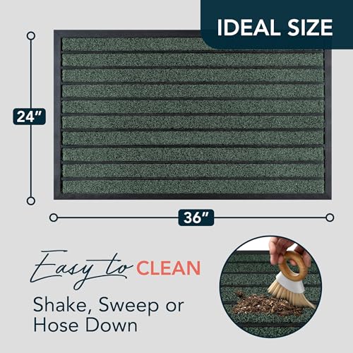 ubdyo Extra Durable Door Mat Non-Slip Outdoor Entrance 30" x 17" Bright Brown W5648