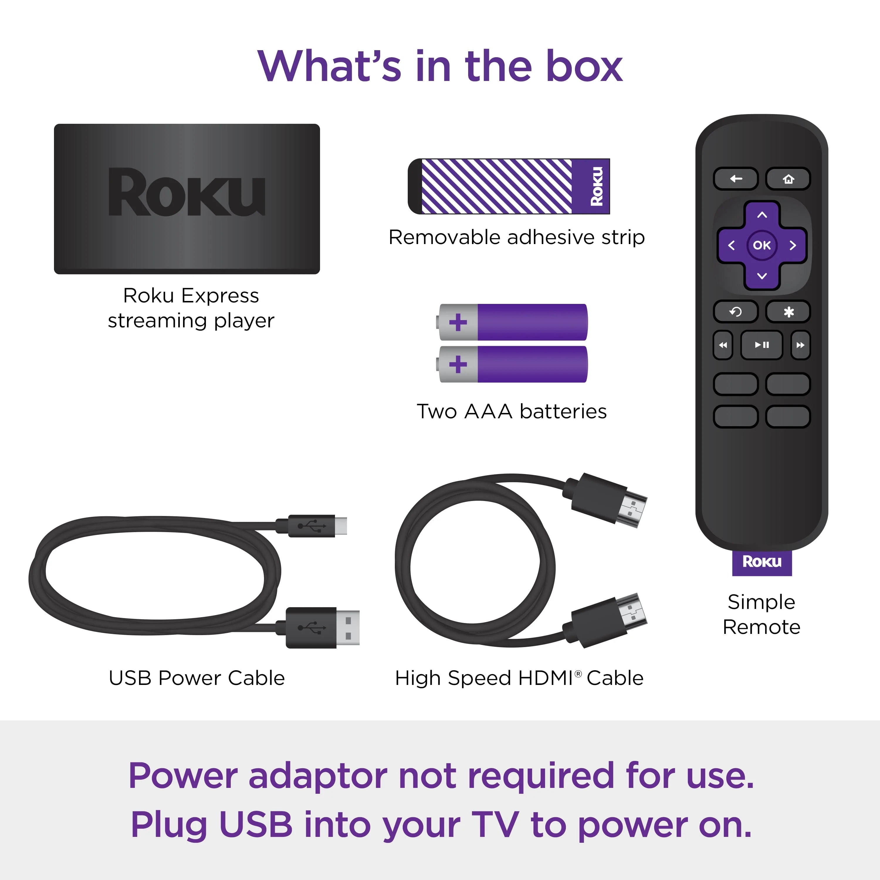 Roku Express HD Streaming Device with HDMI Cable and Standard Remote Y704299
