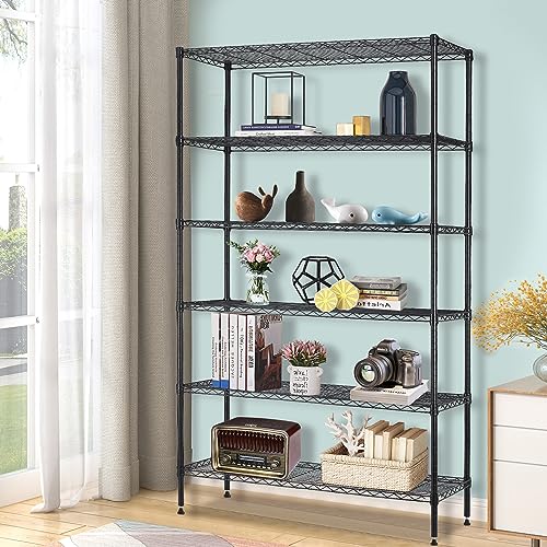4 Tier NSF Wire Shelving Unit Heavy Duty Steel Storage Rack, Black X19089