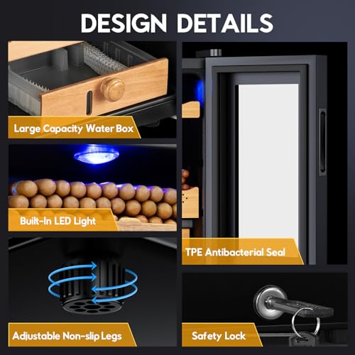Tylza 35L Cigar Humidor Cabinet with Humidity & Temperature Control X6960