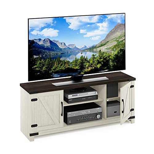 Furinno JAYA Large Entertainment Stand for TV Up to 55 Inch, French Oak Grey/Black V100781