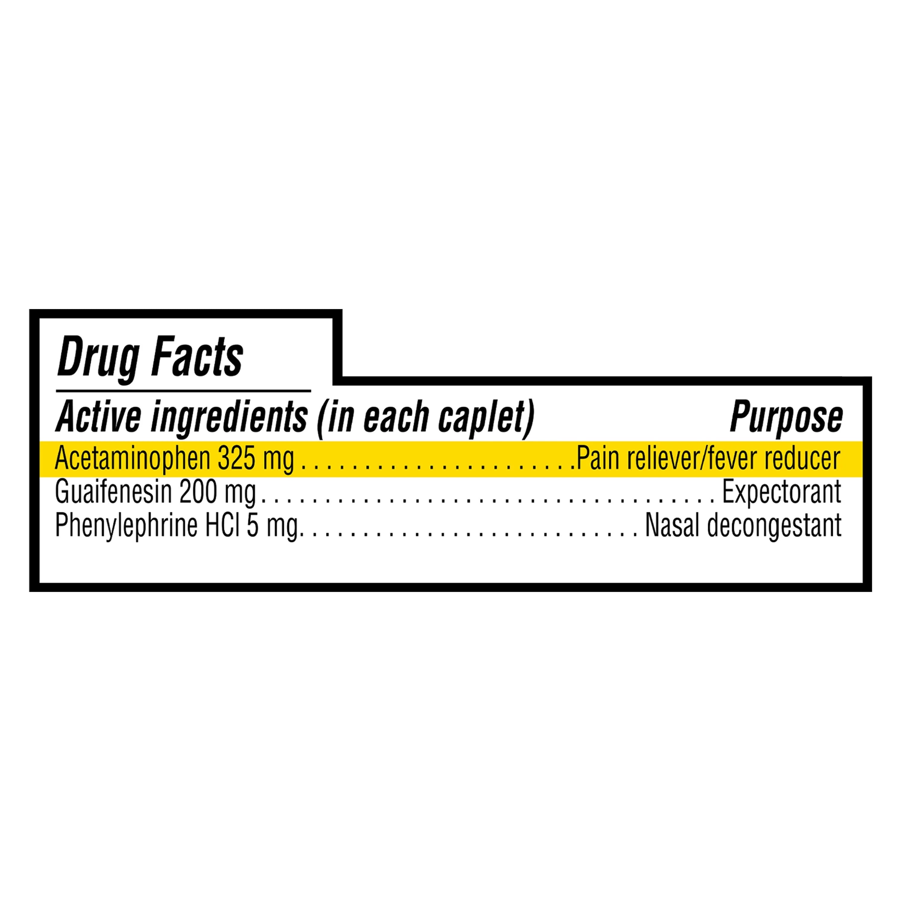 Equate Severe Sinus Congestion & Pain Acetaminophen Caplets 325mg, 24 Count A482062