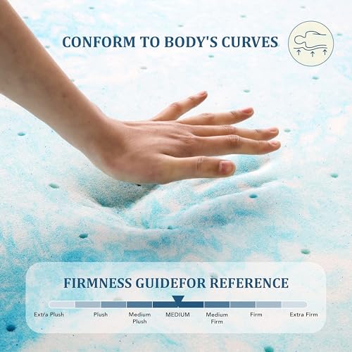 EGO Topper 2 Inch Twin Memory Foam Mattress Topper, Gel Infused, CertiPUR-US Certified F677