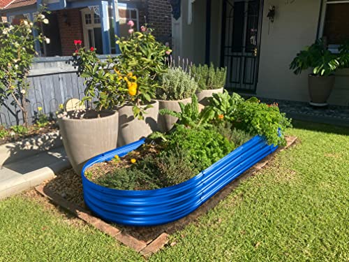 Land Guard Galvanized Raised Garden Bed Kit, Oval Large Metal Planter Box U192