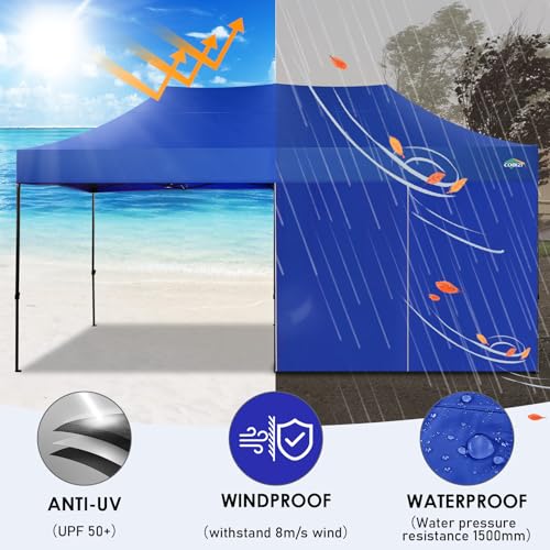 COBIZI 10x20 Heavy Duty Pop Up Canopy Tent with 6 Sidewalls, White A84790