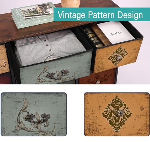 9-Drawer Fabric Dresser for Bedroom, TV Stand Storage Cabinet U5871