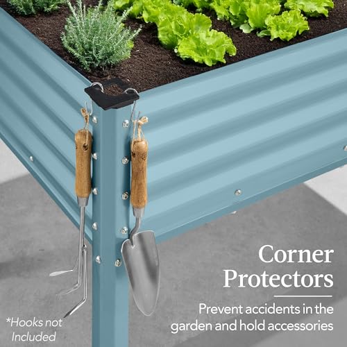 Best Choice Products 48x24x30in Galvanized Raised Garden Bed, Metal Elevated Planter Box, Dark Green S888804