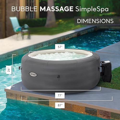 INTEX SimpleSpa Inflatable Hot Tub, 6 Person Jet Massage Spa with Pump and Cover S2086