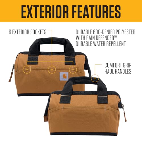 Carhartt Onsite Tool Bag, 13-Inch 15 Pocket, Water-Resistant X3174
