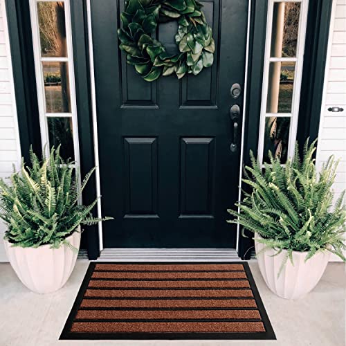 ubdyo Extra Durable Door Mat Non-Slip Outdoor Entrance 30" x 17" Bright Brown W5648