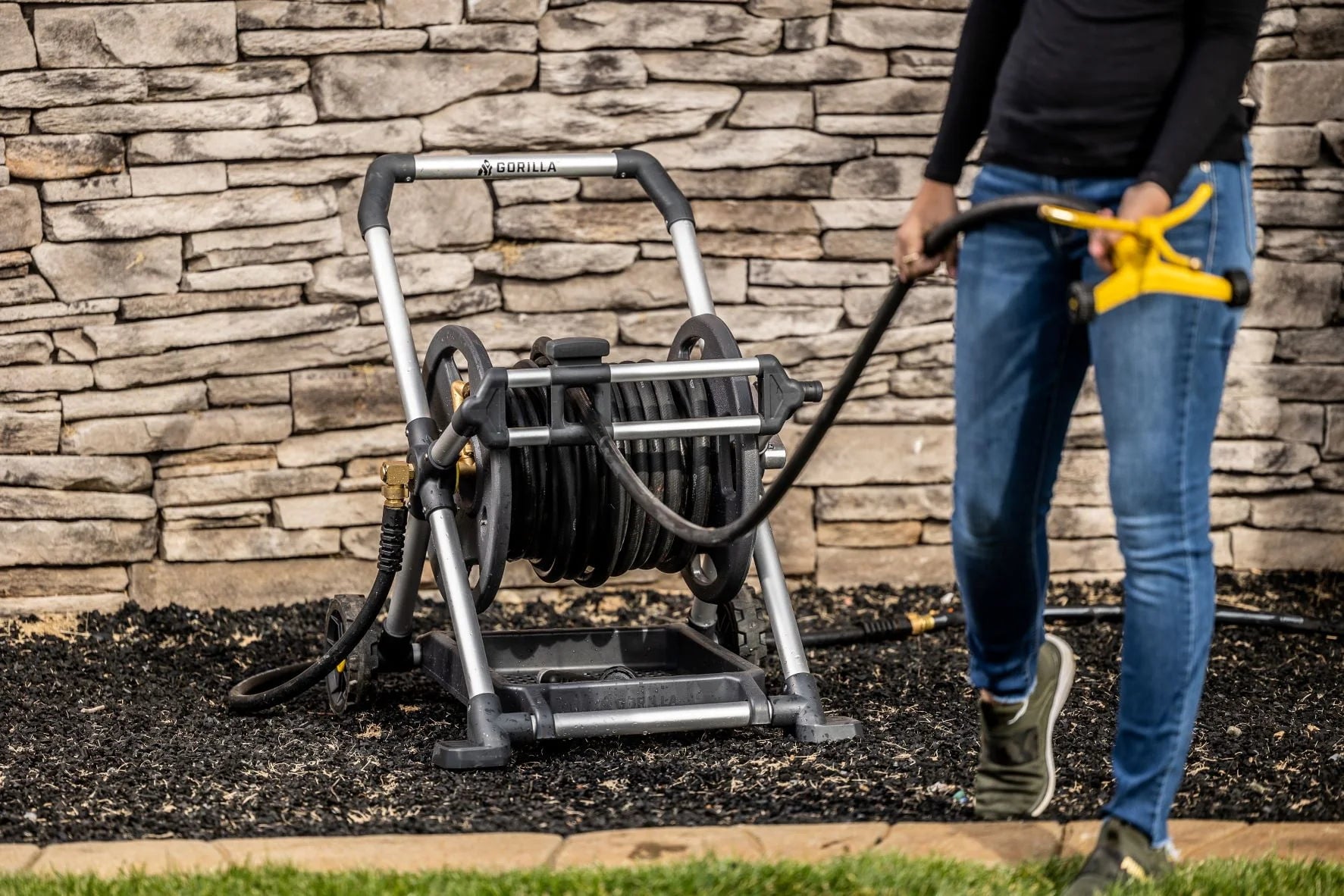 Gorilla 150 ft. Aluminum Zero-Rust Upright Hose Reel E14305