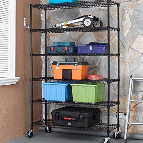 4 Tier NSF Wire Shelving Unit Heavy Duty Steel Storage Rack, Black X19089