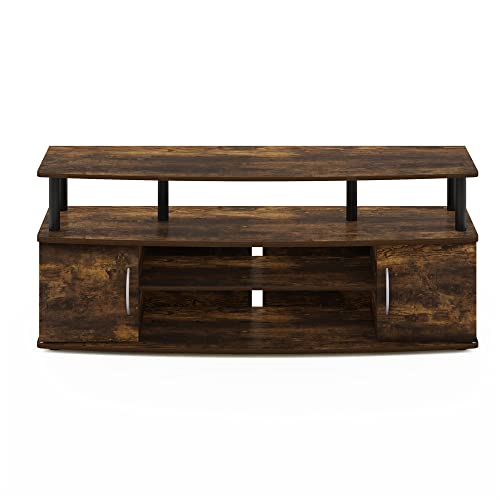 Furinno JAYA Large Entertainment Stand for TV Up to 55 Inch, French Oak Grey/Black V100781