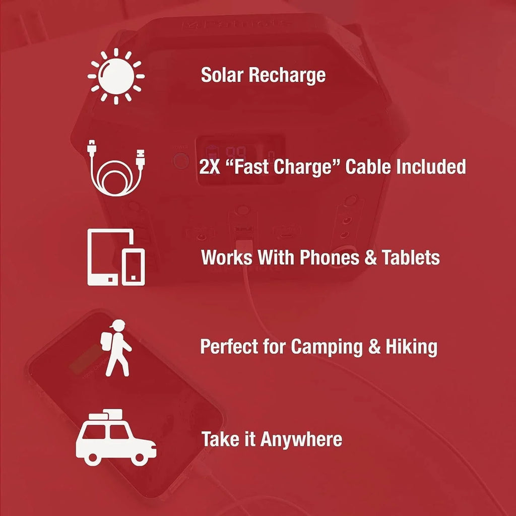 4Patriots Patriot Power Sidekick Solar Generator 300Wh Portable Power Station with 40W Solar Panel X245