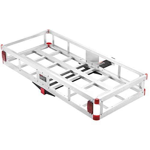 VEVOR Hitch Cargo Carrier 500lbs Capacity Aluminum with Folding Ramp for 2" Receiver B436