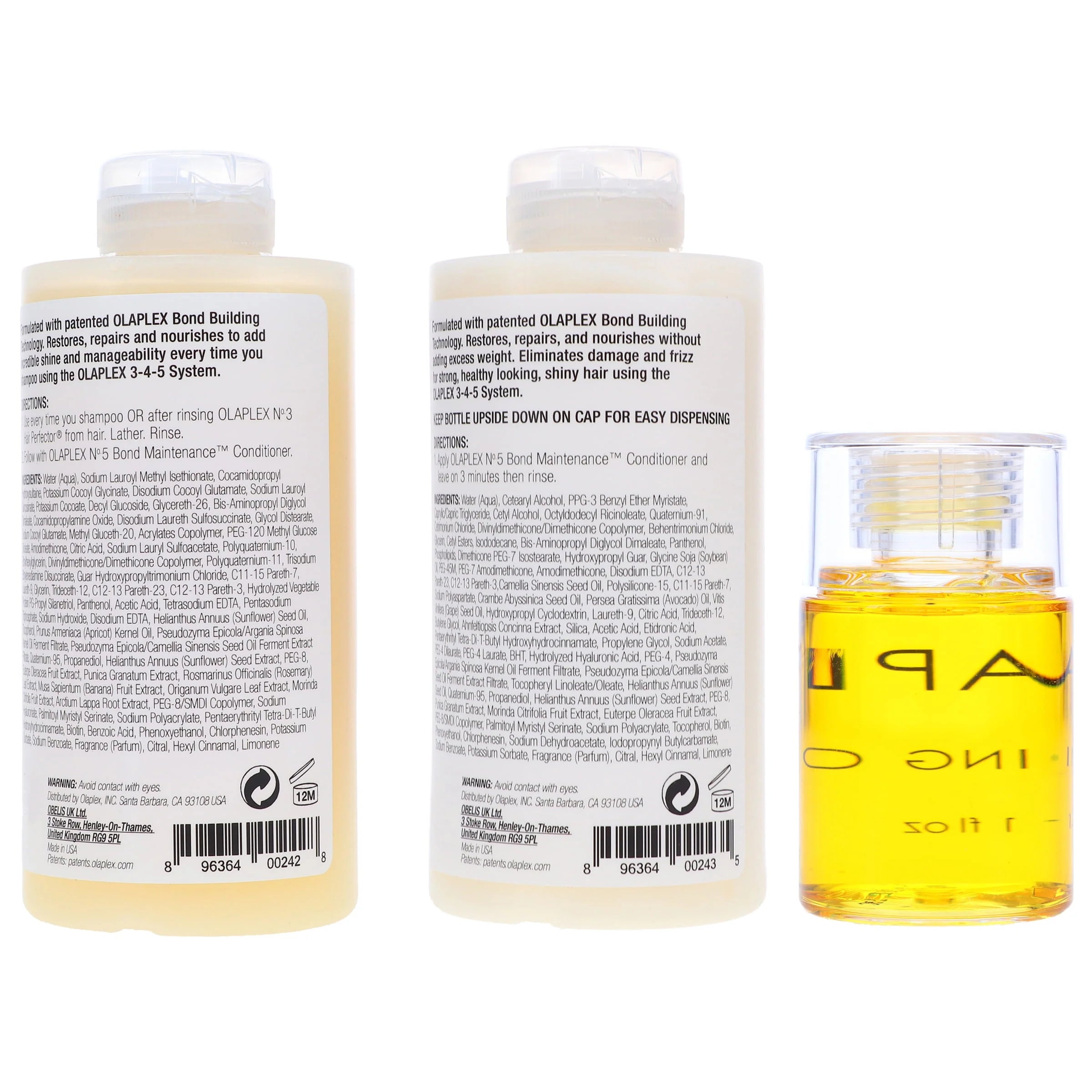 Olaplex No.4 Shampoo, No.5 Conditioner & No.7 Bonding Oil Combo Pack A504113
