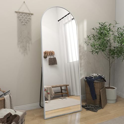 BEAUTYPEAK 65"x24" Arched Full Length Floor Mirror, Black D361