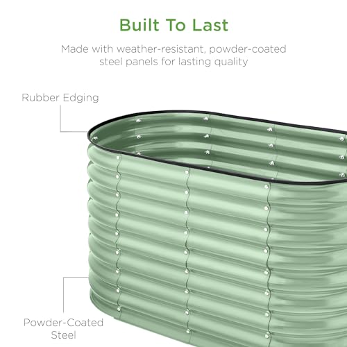 Best Choice Products 8x2x2ft Metal Raised Garden Bed Oval Planter Box for Vegetables, Herbs B5622