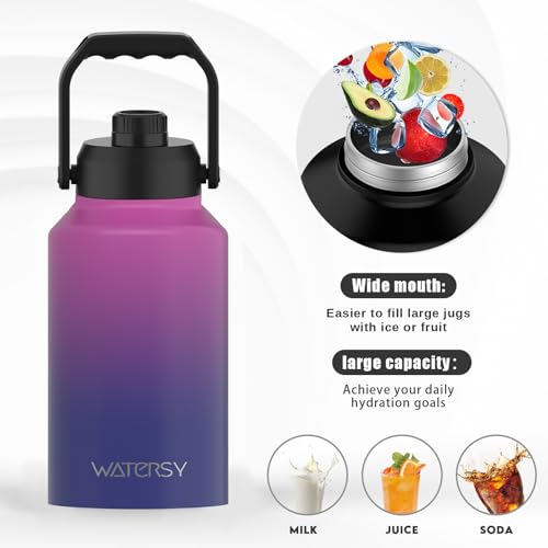 128oz Insulated Stainless Steel Water Bottle with Handle, Black W803