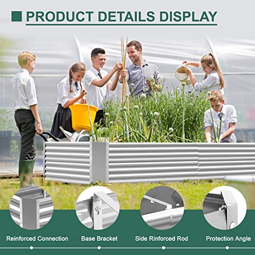 Land Guard 8×4×2 ft Galvanized Raised Garden Bed Kit for Vegetables D685