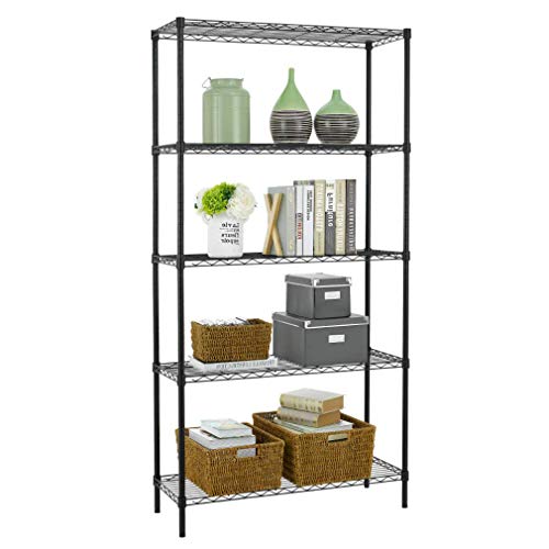 4 Tier NSF Wire Shelving Unit Heavy Duty Steel Storage Rack, Black X19089