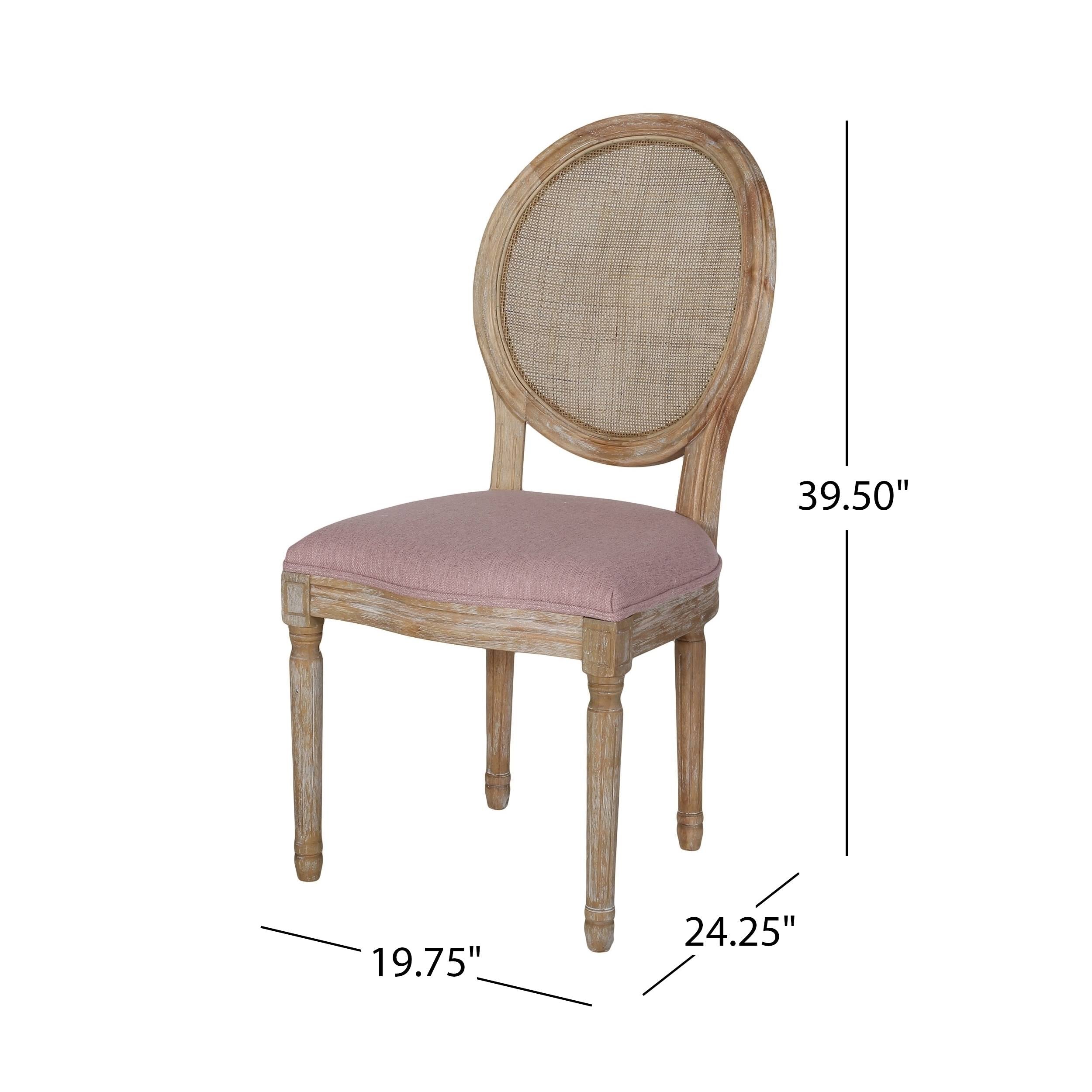 Christopher Knight Home Epworth Wooden Dining Chair with Wicker and Fabric Seating, Set of 2, Light Blue Y176