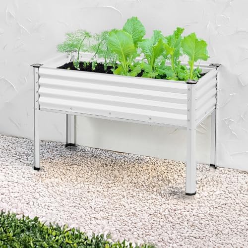 Best Choice Products 48x24x30in Galvanized Raised Garden Bed, Metal Elevated Planter Box, Dark Green S888804