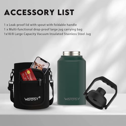 128oz Insulated Stainless Steel Water Bottle with Handle, Black W803