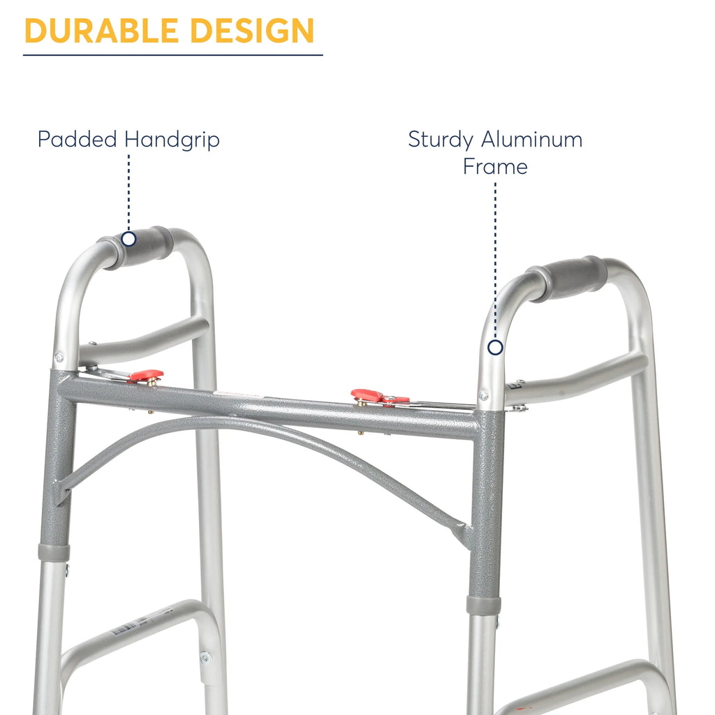 Drive Medical PreserveTech Deluxe Two Button Folding Walker with 5 Wheels B36706