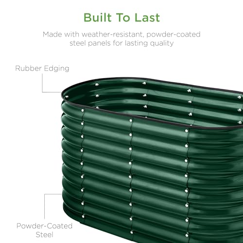 Best Choice Products 8x2x2ft Metal Raised Garden Bed Oval Planter Box for Vegetables, Herbs B5622