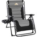 Oversized Padded Zero Gravity Lounge Chair, Foldable Patio Recliner with Cup Holder, Black A147