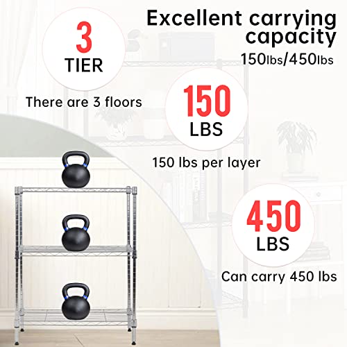 4 Tier NSF Wire Shelving Unit Heavy Duty Steel Storage Rack, Black X19089