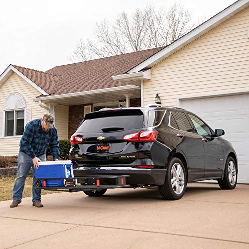 CURT 18153 60 x 24-Inch Hitch Cargo Carrier, 500 lbs Capacity, Black Steel Z590363