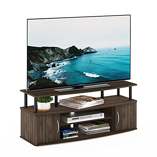Furinno JAYA Large Entertainment Stand for TV Up to 55 Inch, French Oak Grey/Black V100781