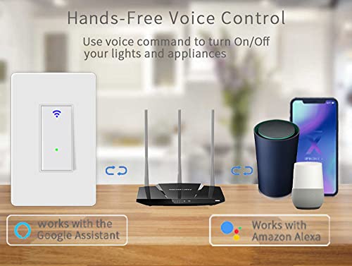 Zigbee Smart Light Switch, No Neutral Wire, Works with Alexa & Google Home W253921