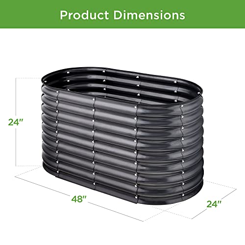 Best Choice Products 8x2x2ft Metal Raised Garden Bed Oval Planter Box for Vegetables, Herbs B5622