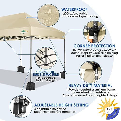 COBIZI 10x20 Heavy Duty Pop Up Canopy Tent with 6 Sidewalls, White A84790