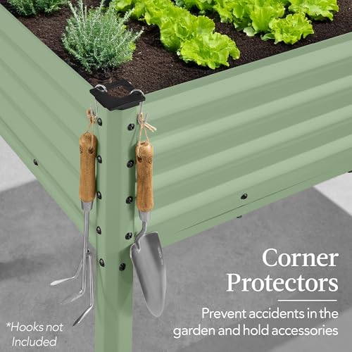 Best Choice Products 48x24x30in Galvanized Raised Garden Bed, Metal Elevated Planter Box, Dark Green S888804