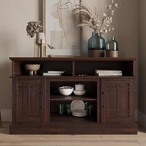 BELLEZE Norrell 48" Farmhouse Wood TV Stand for TVs up to 50 Inch, White R284