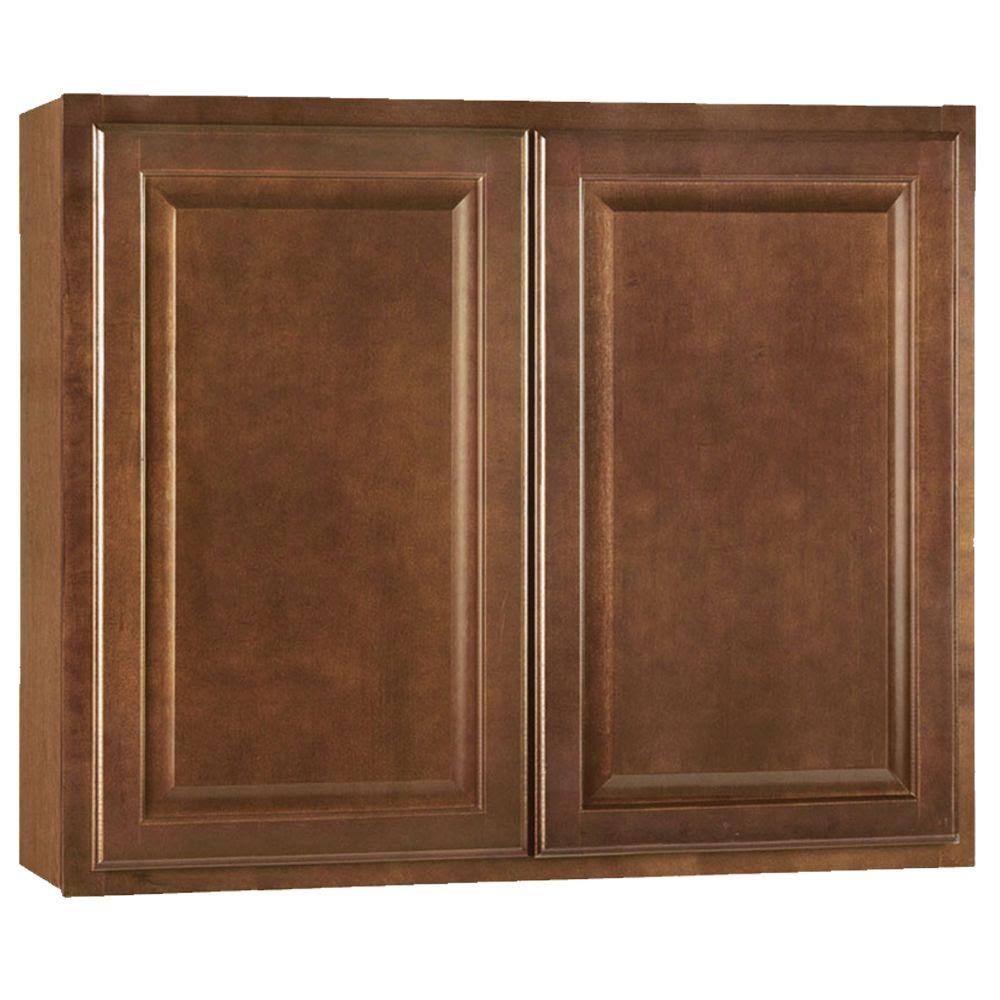 Hampton Assembled 36x30x12 in. Wall Kitchen Cabinet in Cognac