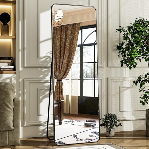 HARRITPURE 56" x 21" Rounded Full Length Floor Mirror with Aluminum Frame I85546